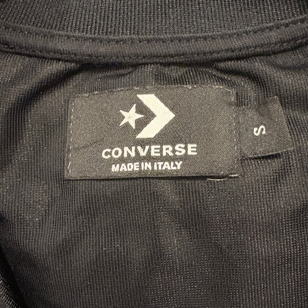 Vintage Converse All Star Track Jacket Full Zip Mesh Sleeve Black Women's Size S - Picture 11 of 14